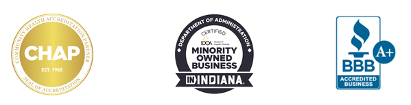 CHAP Accredited · Minority Owned Business Indiana · BBB A+